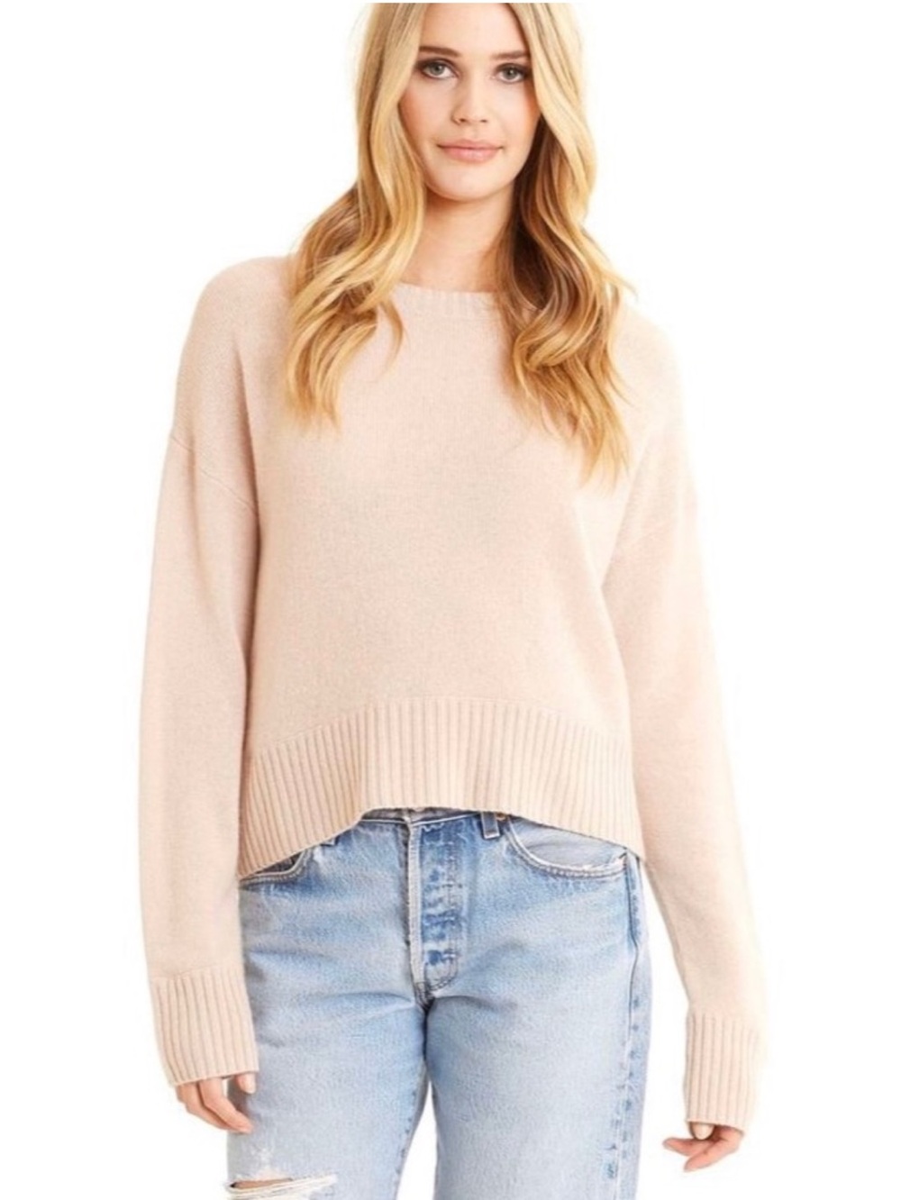 NAKEDCASHMERE Light Pink Crew-Neck Cashmere Sweater Size S
